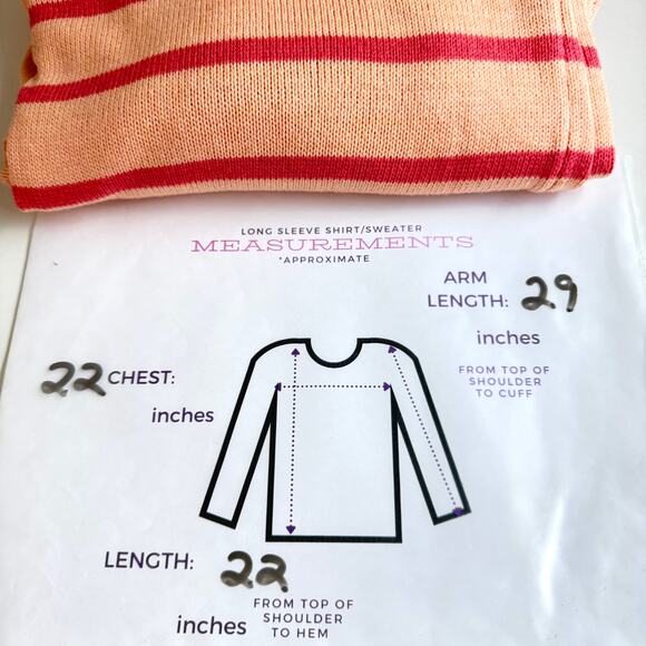 Cupcakes & Cashmere Womens Pullover Sweater Size L Stripe Fall Comfy Orange - Picture 6 of 6